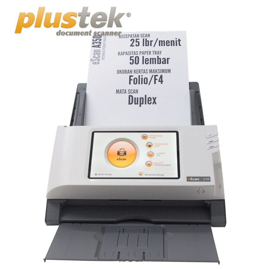 Plustek Scanner eScan A350 (ADF: A4/F4) : 25 ppm, WiFi